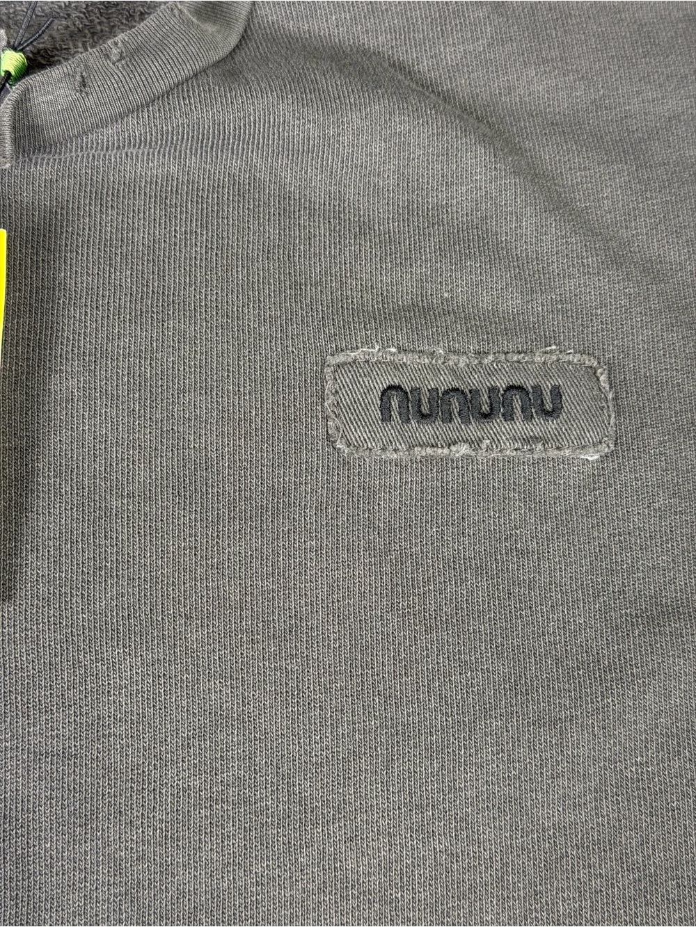 nununu Stone Washed Charcoal Distressed Crewneck Sweatshirt Tee  - 12-14 / NWT - Picture 6 of 16